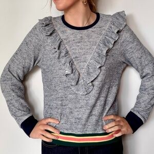WARM NY SWEATSHIRT WITH RUFFLE 100% COTTON